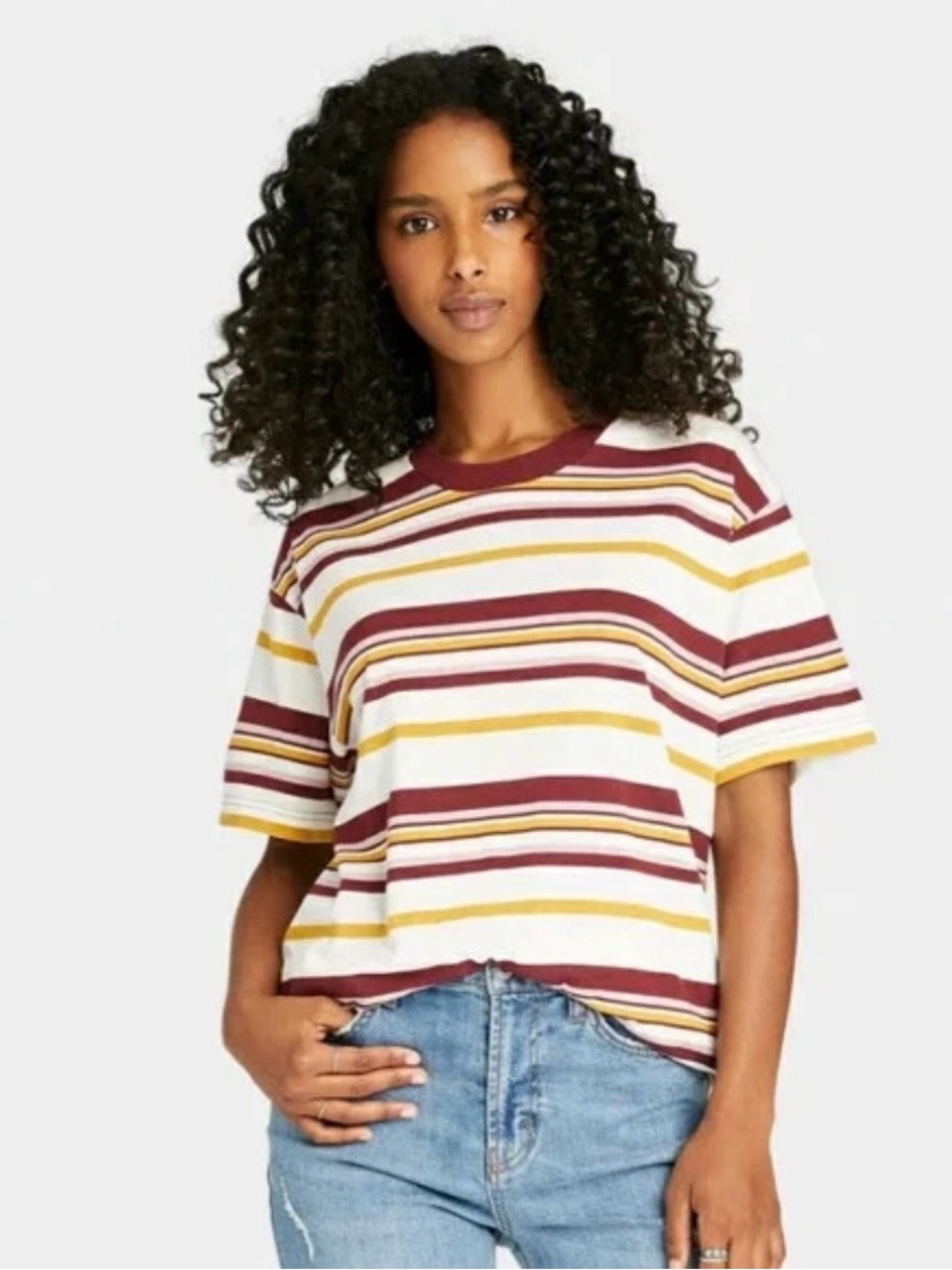 Weekend Soul Striped Oversized Lounge T-Shirt